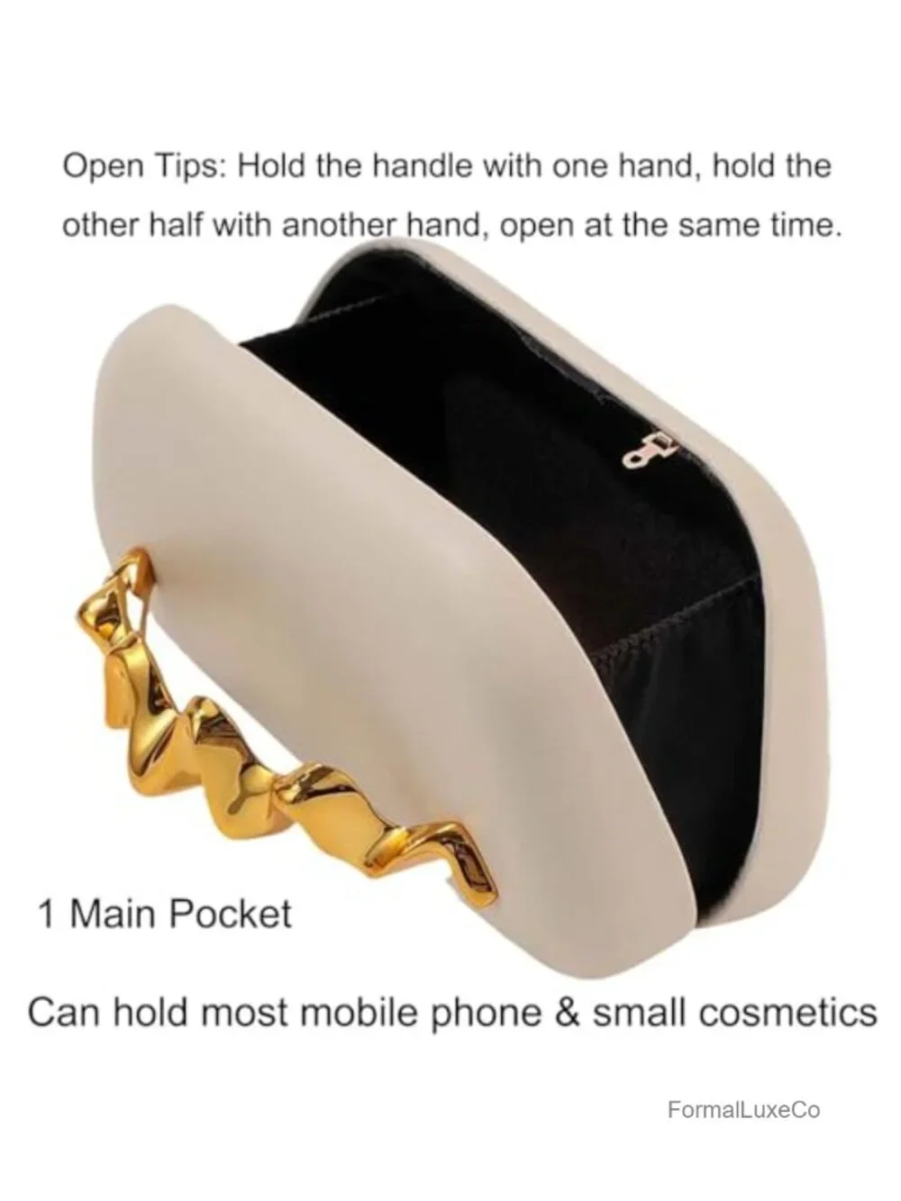 PU Leather Clutch Evening Bag with Removable Chain Crossbody Strap